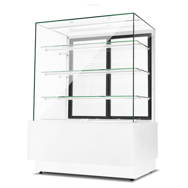 Witryna cukiernicza chłodnicza Dolce Visione Basic 900 BIANCO | 900x690x1300 mm | białe wnętrze DOLCE VISIONE 900 W1 BIANCO