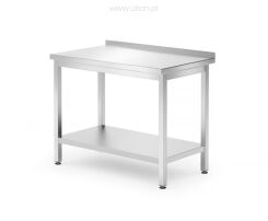 Stół przyścienny z półką Budget Line – skręcany 1200x600x(H)850