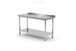 Stół przyścienny z półką - skręcany, głębokość 700 mm, HENDI, Kitchen Line, 1200x700x850 mm, 1200x700x(H)850mm