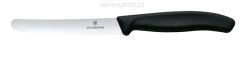 Victorinox Swiss Classic Nóż do pomidorów, zaokrąglony czubek, ząbkowany, 11 cm, czarny